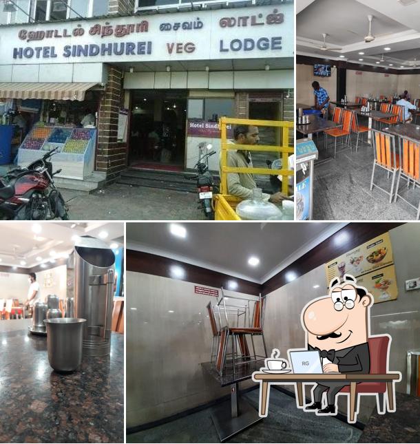 Take a seat at one of the tables at Hotel Sindhurei