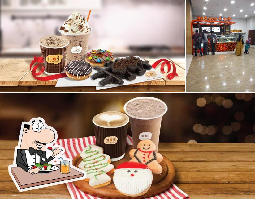 This is the picture depicting food and interior at Mad Over Donuts
