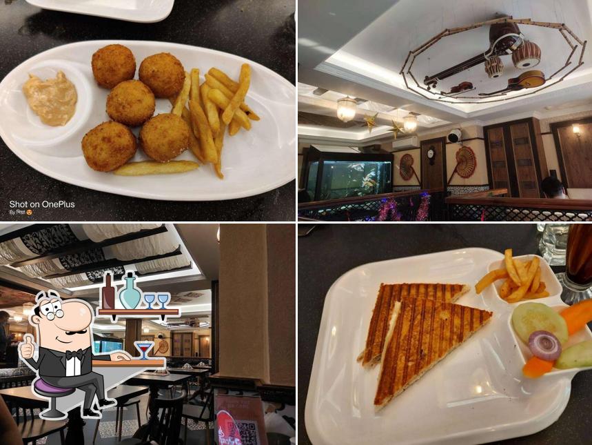 Take a seat at one of the tables at RR Cafe