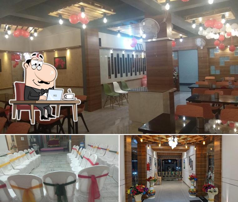 The interior of Hotel Shivbhumi