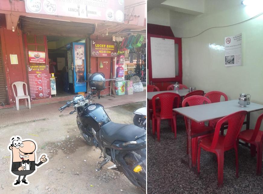 The interior of Lucky Bhai Restaurant