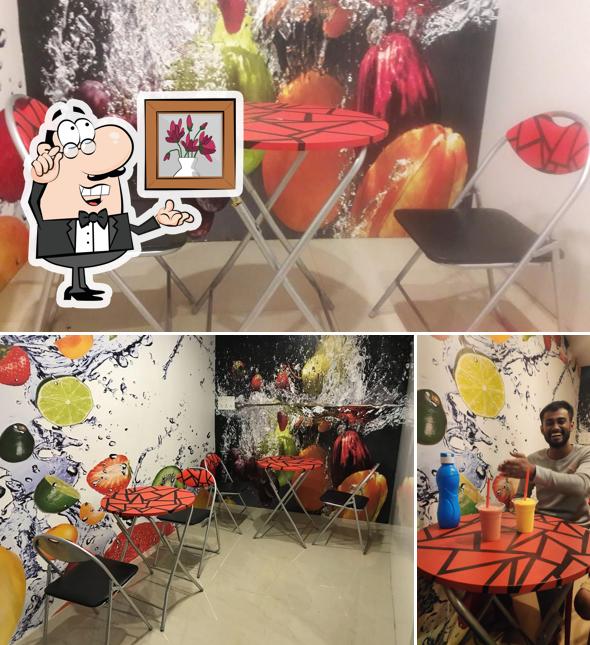 The restaurant's interior and dining table