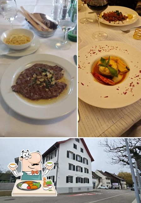 La cibo e esterno del ristorante