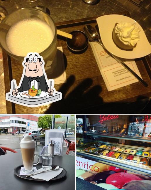 Tra le diverse cose da Eiscafe Enrico si possono trovare la cibo e interni