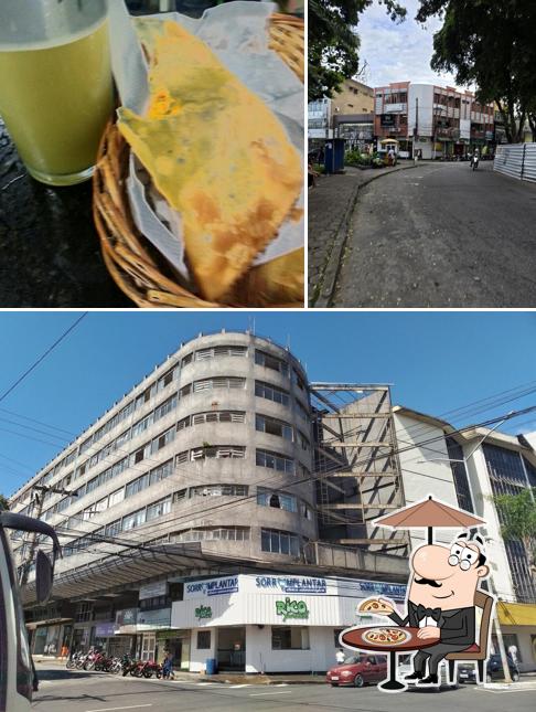 A ilustração do Rico Pastel’s exterior e comida