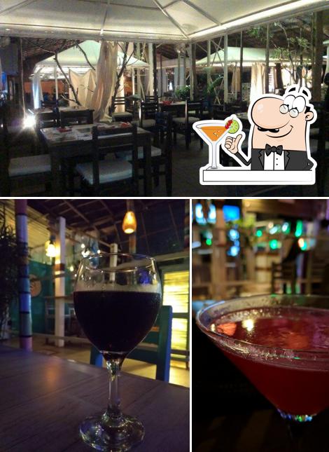 The restaurant's drink and interior