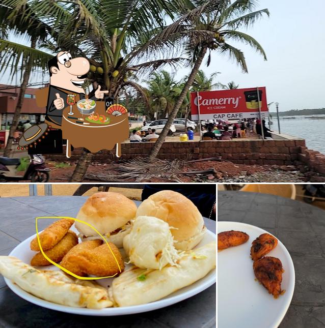 Among different things one can find food and exterior at CAP CAFE