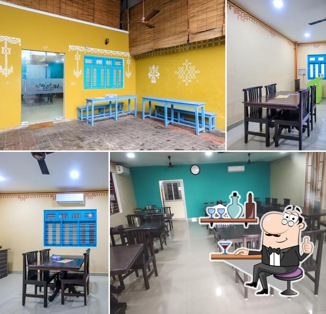 The interior of Atherai Vegetarian Restaurant