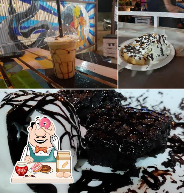Day & night cafe offers a selection of sweet dishes
