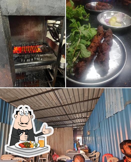 This is the picture displaying food and interior at Hotel Gareeb Navaz