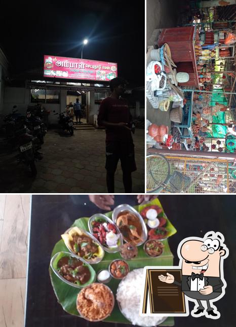 The picture of Sri Ambal chettinad mess’s exterior and dessert
