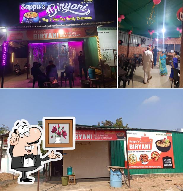 Check out the picture depicting interior and exterior at Sappu's Biryani