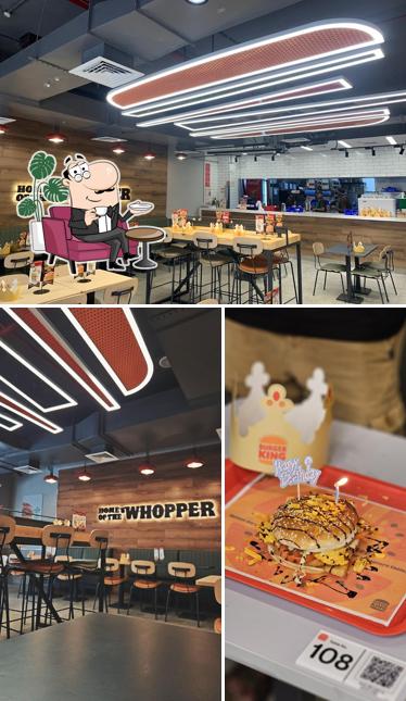 Take a look at the photo showing interior and food at Burger King