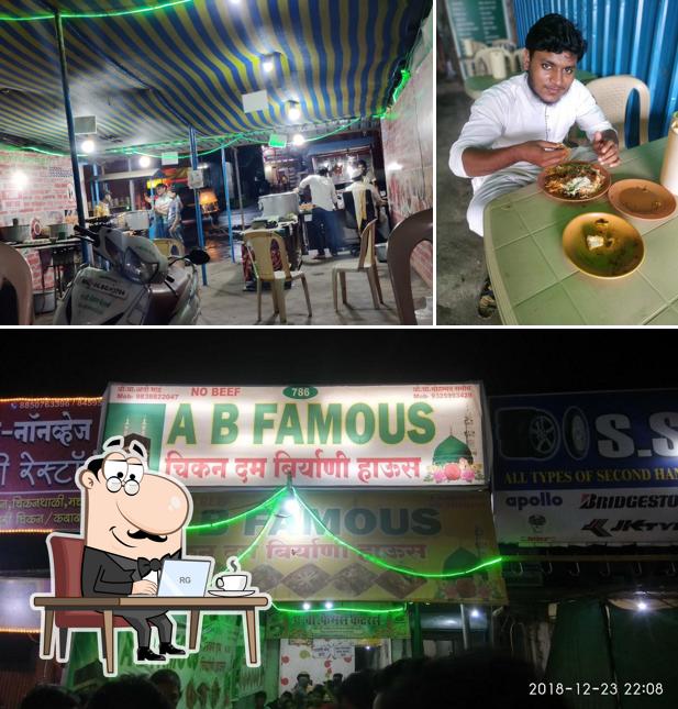 The interior of A B Famous Chicken Dam Biryani House