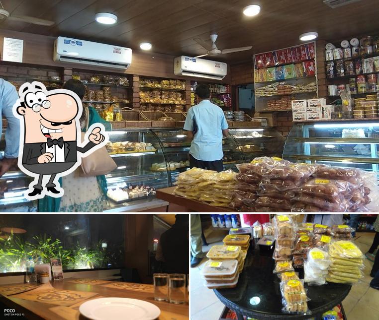 This is the picture displaying interior and food at Bread Factory by Azad at Vazhuthacaud