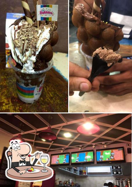 The image of Dr. Bubbles’s food and interior