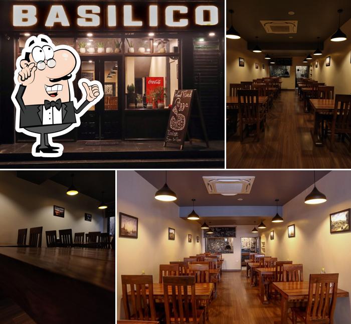 The interior of Basilico- Wood Fired Pizza