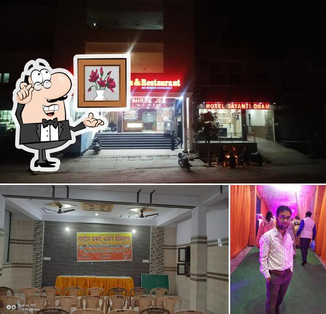 The restaurant's interior and food