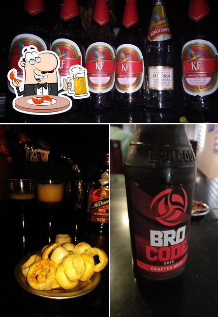 You can get a glass of light or dark beer