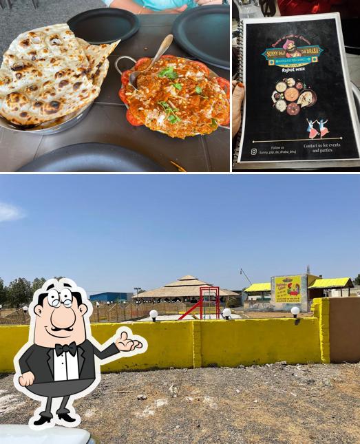 The picture of Sunny paji da dhaba’s interior and food