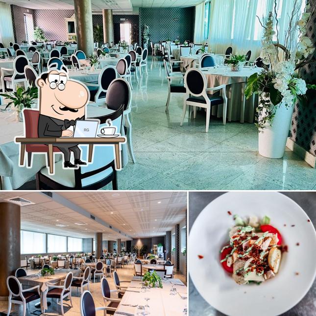 La interni e cibo del ristorante