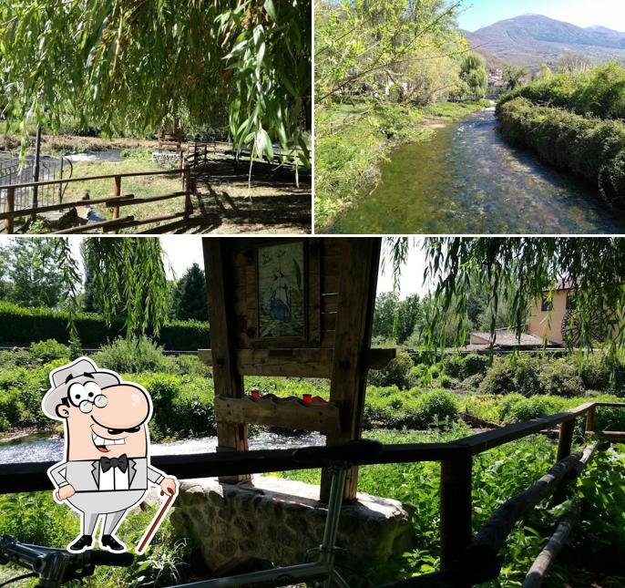 Puoi goderti l'aria fresca da seduto all'esterno di Albergo-Ristorante"Parco alle Noci"tra la Cascata delle Marmore,Labro e valle Santa di S Francesco