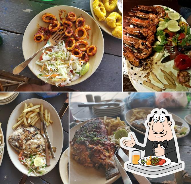 Food at Golden Eye family restaurant