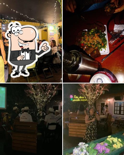 Sente em uma das mesas no Folhetim bar
