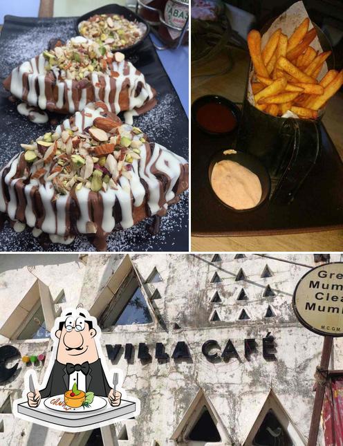 The image of food and exterior at Tea Villa Cafe