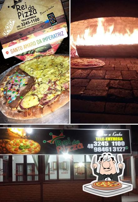 No Pizzaria Rei da Pizza, você pode provar pizza