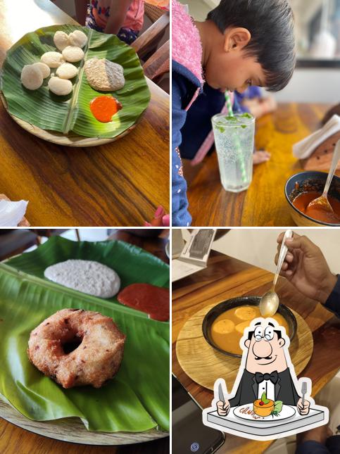 Meals at Bommarillu , Andhra thati bellam coffee