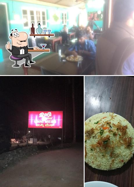 The photo of interior and food at Unni Mess