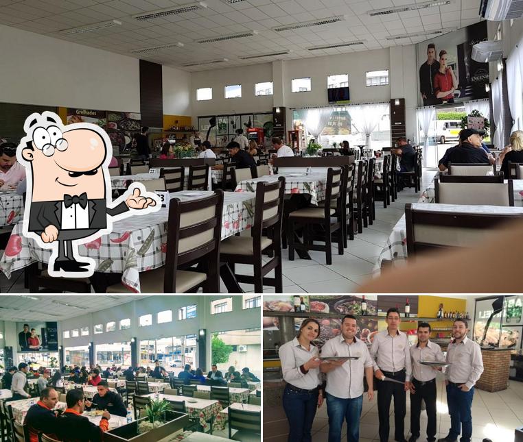 A ilustração da interior e balcão de bar no Restaurante Engenho