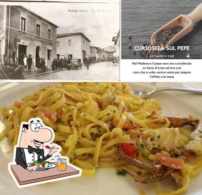 Questa è la immagine che mostra la cibo e esterno di Albergo Ristorante Il Cochino