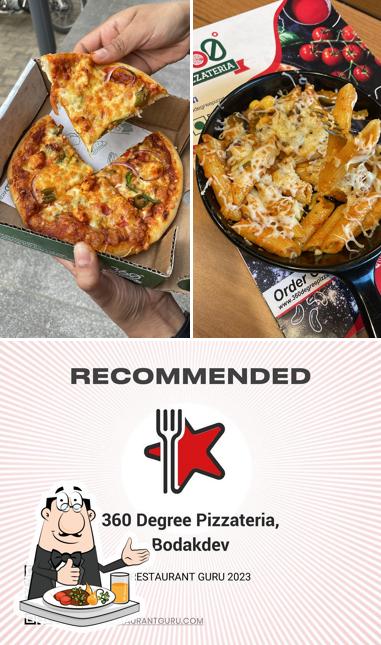 This is the image depicting food and exterior at 360 Degree Pizzateria, Bodakdev