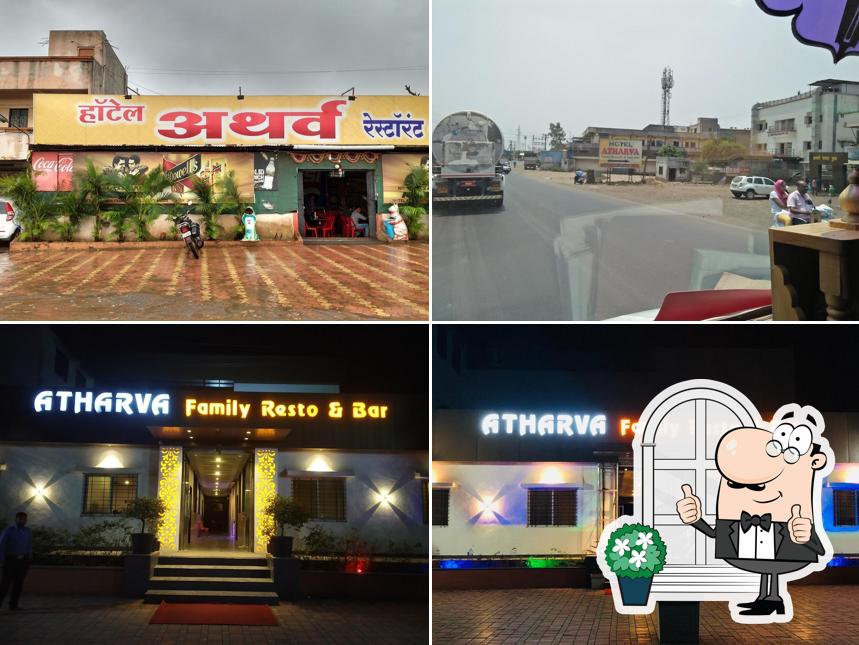 The exterior of Hotel Atharva Family Restaurant & Bar