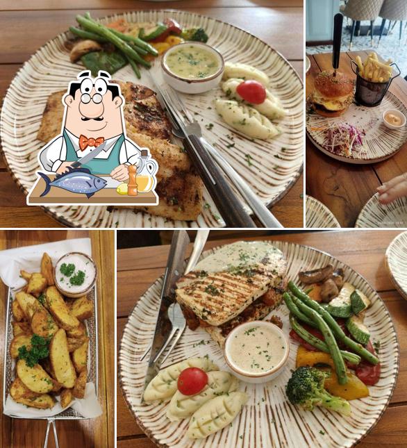 Grilled salmon at Bombay Brunch Club