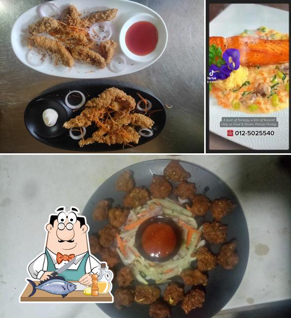 Grilled salmon at Foods of desire