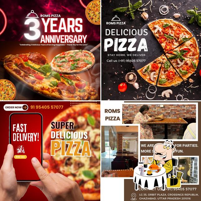 Meals at Roms Pizza