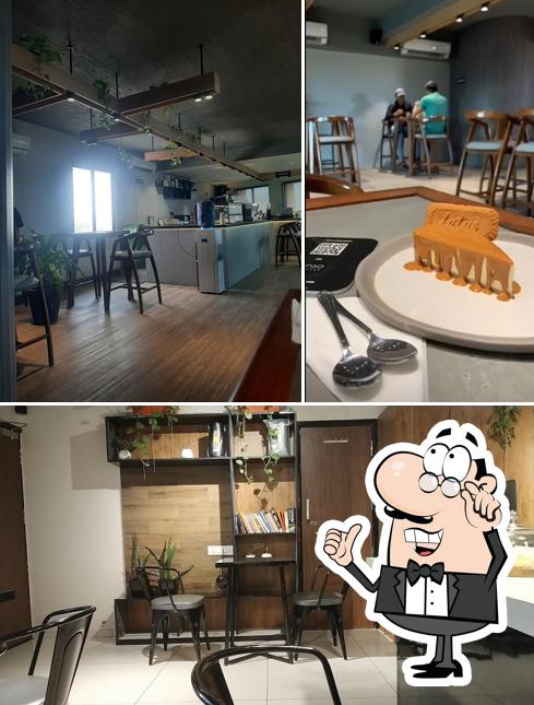 Take a seat at one of the tables at Enso Coffee