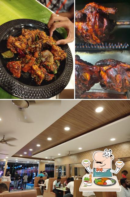 The image of food and interior at Taj hotel