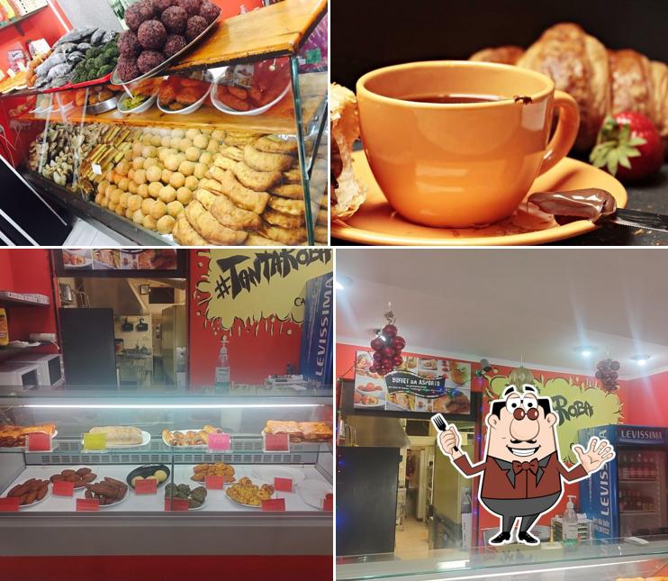 Tra le diverse cose da Pizzeria #TantaRoba si possono trovare la cibo e interni