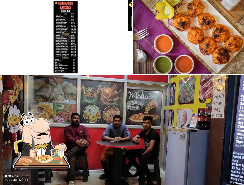 Food at New Kolkata lazzez kathi Roll & momos