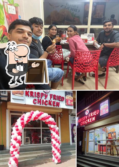 Among different things one can find exterior and dining table at KRISPY FRIED CHICKEN