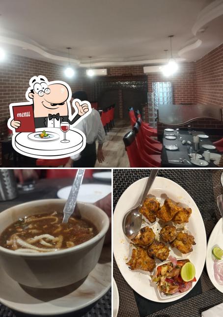 This is the picture depicting food and interior at Koyla Hotel