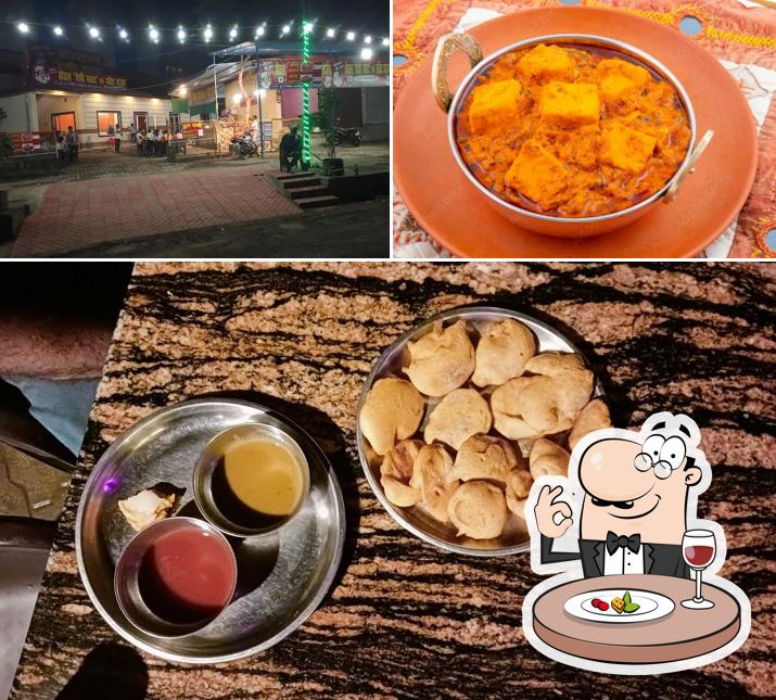 Check out the image showing food and exterior at Hotel deshi swad