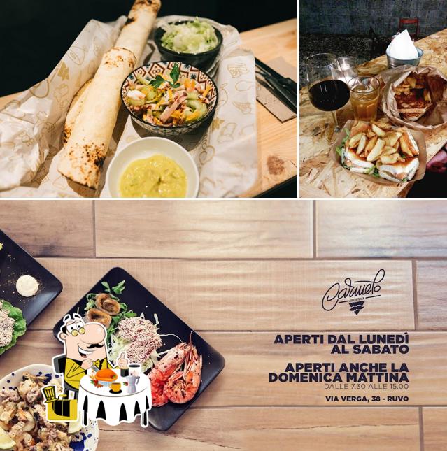 Questa è la immagine che presenta la cibo e vino di Carmelo Soul Kitchen