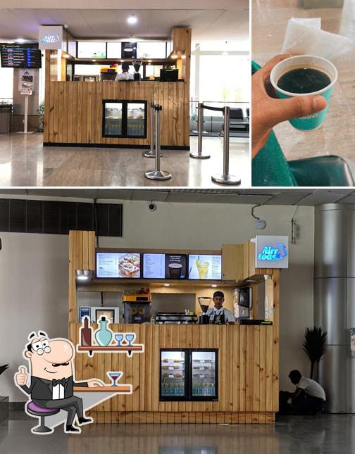 This is the picture displaying interior and beverage at Airr toast