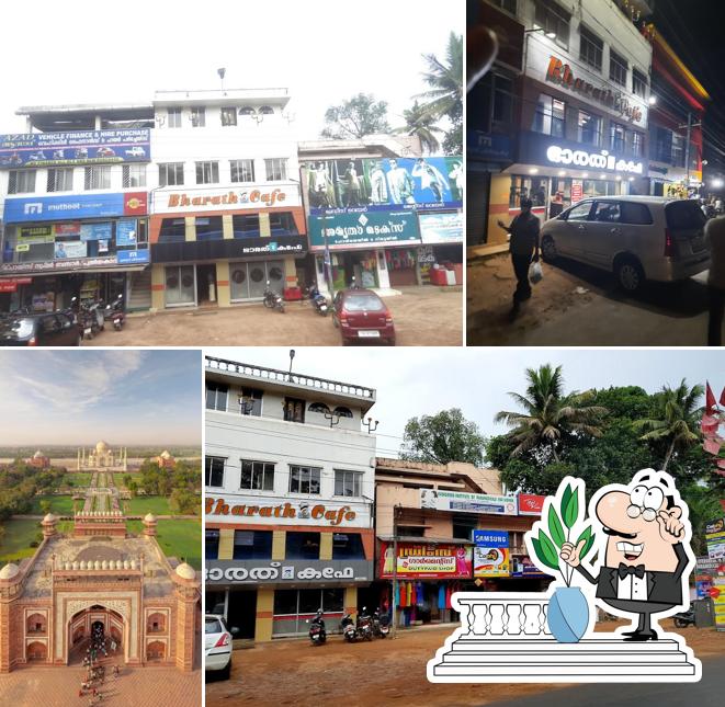 The exterior of Bharath Cafe, Karunagappally