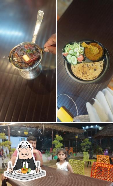 Among different things one can find food and interior at Satya Restaurant